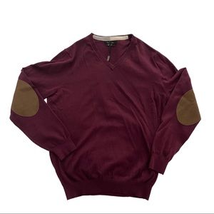 Burgundy cotton silk men sweater Massimo Dutti